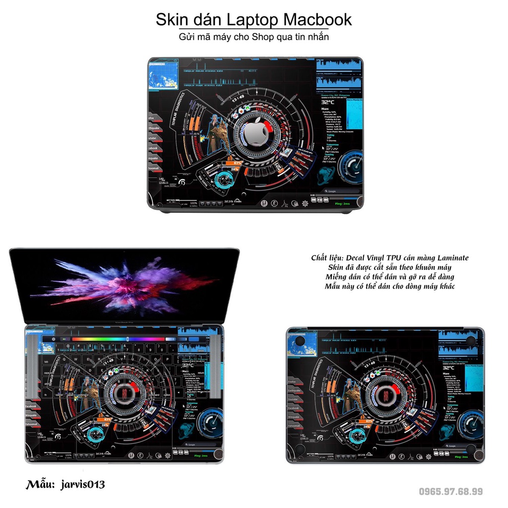 Skin dán Macbook mẫu iron man - avgl102 (đã cắt sẵn, inbox mã máy cho shop)