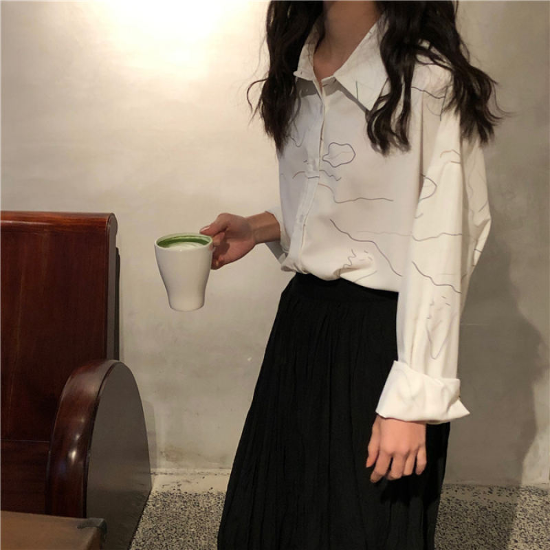 Áo Sơ Mi Dài Tay Cổ Bẻ Dáng Rộng Thời Trang Phong Cách Hàn Quốc | BigBuy360 - bigbuy360.vn