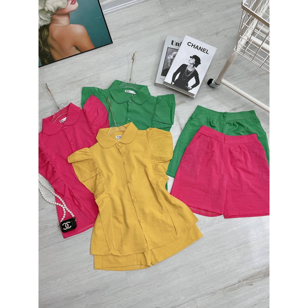 Set đũi nữ bèo cổ sen bồng bềnh, thoáng mát - Hàng có sẵn - Xưởng may Lộc Vân - V06