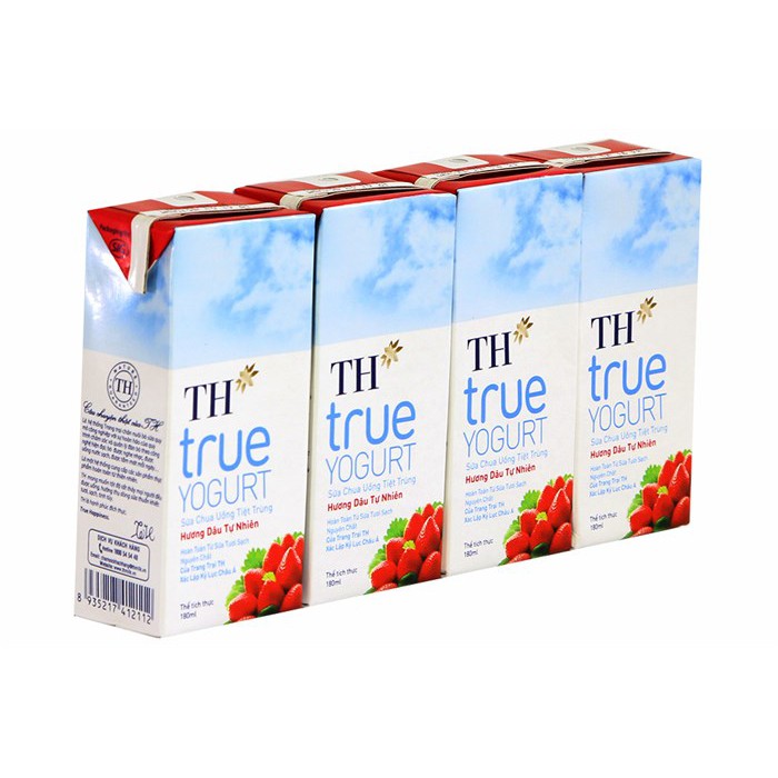 Thùng 48 hộp Sữa Chua Uống TH True Milk TopKid Vị Dâu Hộp 180ml