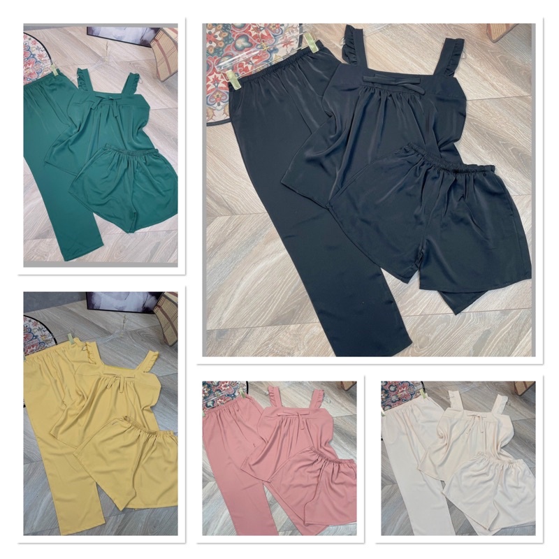 pijama Đồ bộ lụa Mango 3 món ! Hình Ảnh thật 100%