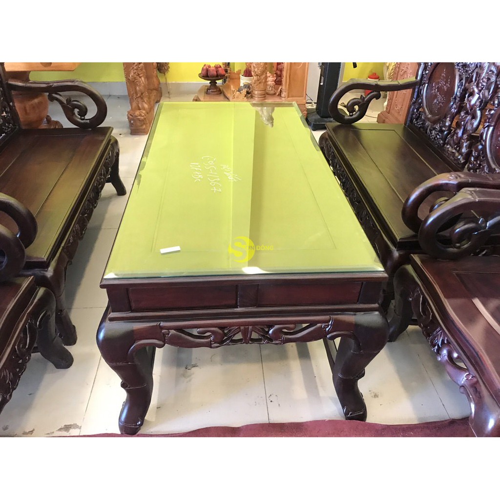 Bộ bàn ghế nho trúc 7 món gỗ trắc đỏ Lào xịn