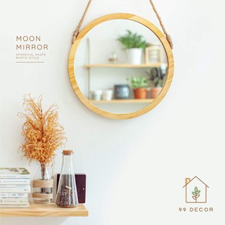 Gương Tròn Khung Gỗ Sồi