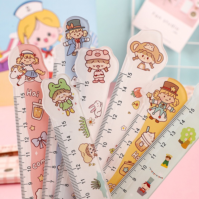 Thước Kẻ 15cm Hoạt Hình Nhiều Mẫu Cute
