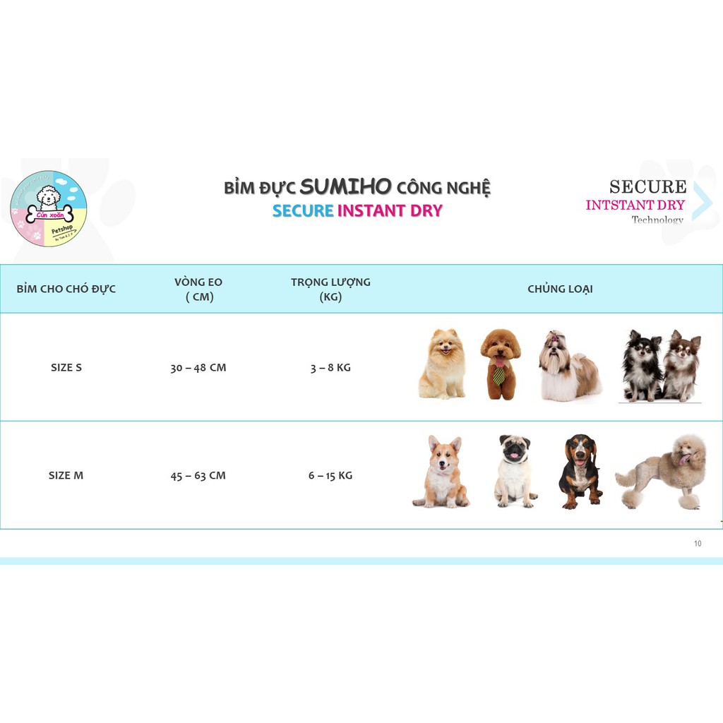 [Mã PET50 giảm 10% - tối đa 50K đơn 250K] Bỉm cho chó mèo Sumiho (Đực/Cái) (Nhiều size S/M/L/XL) tã bỉm cho thú cưng