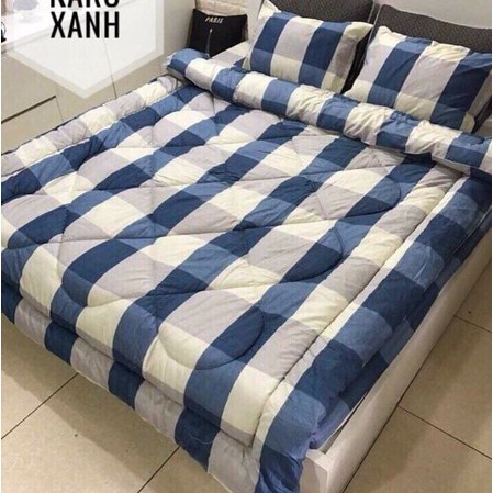 Bộ Chăn Phao 5 Món Ga Gối Poly loại 1 Chăn Bông Như Hình [Loại Bông Dày]