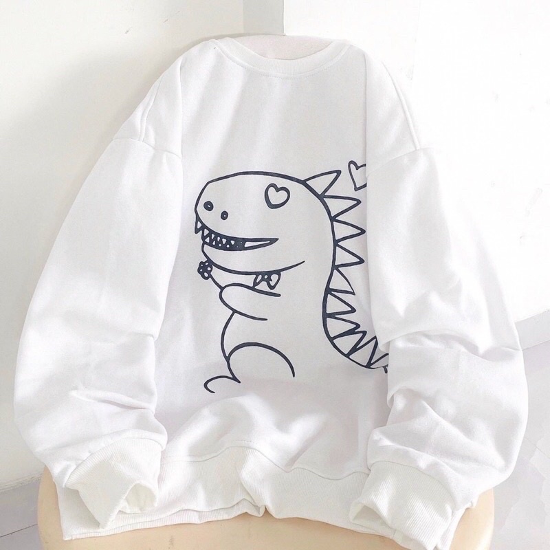Áo khoác sweater nỉ ngoại in khủng long unisex ulzzang nam nữ