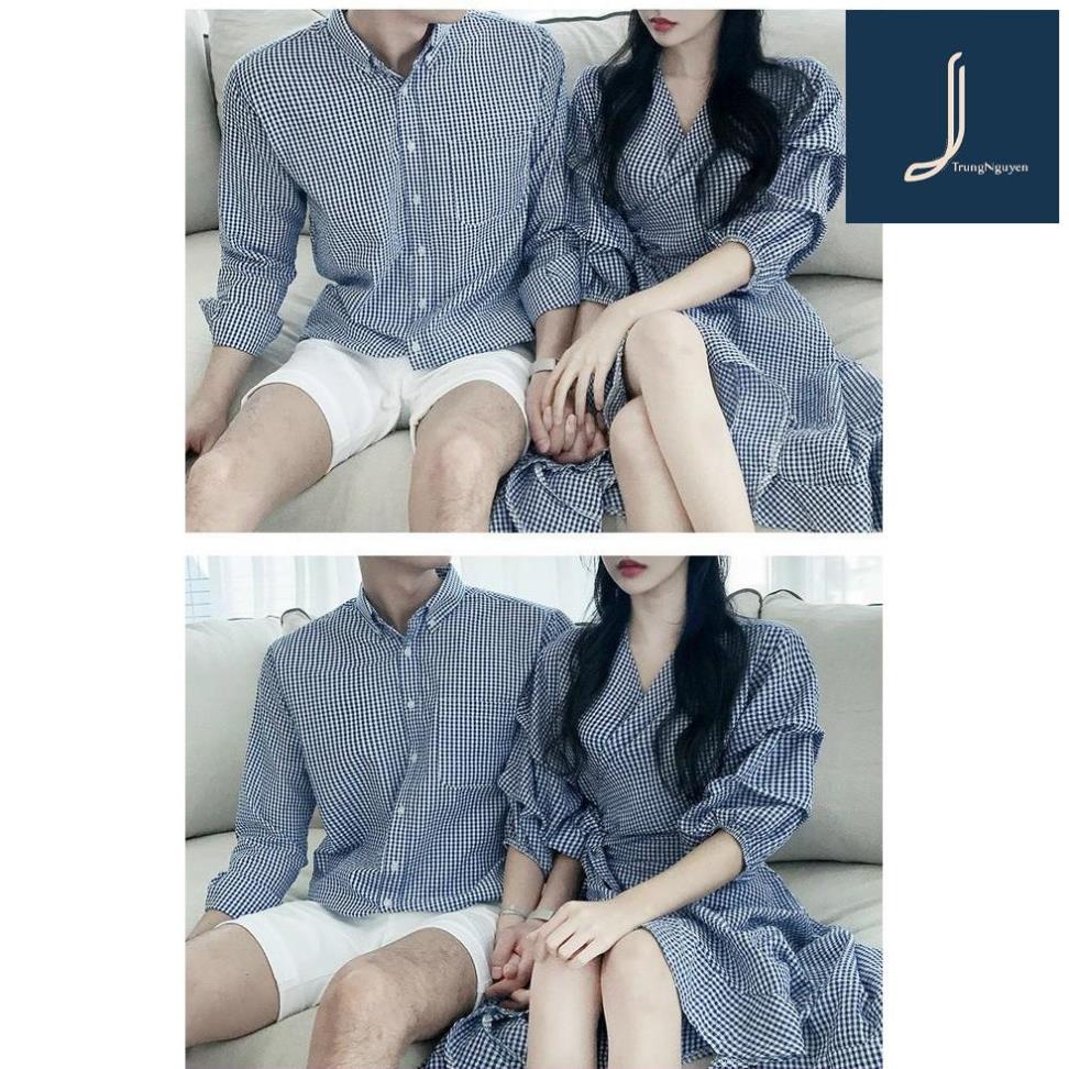 Áo đôi, Áo cặp váy sơ mi nam nữ du lịch, Đồ đi biển, chụp ảnh cưới đẹp TrungNguyen