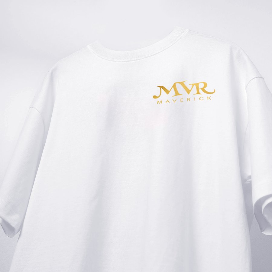 Áo Thun Phông Cotton 100% Nam Nữ Logo MVR Maverick Nhũ Vàng Localbrand - Áo Thun cổ tròn tay lỡ form châu Âu KK731