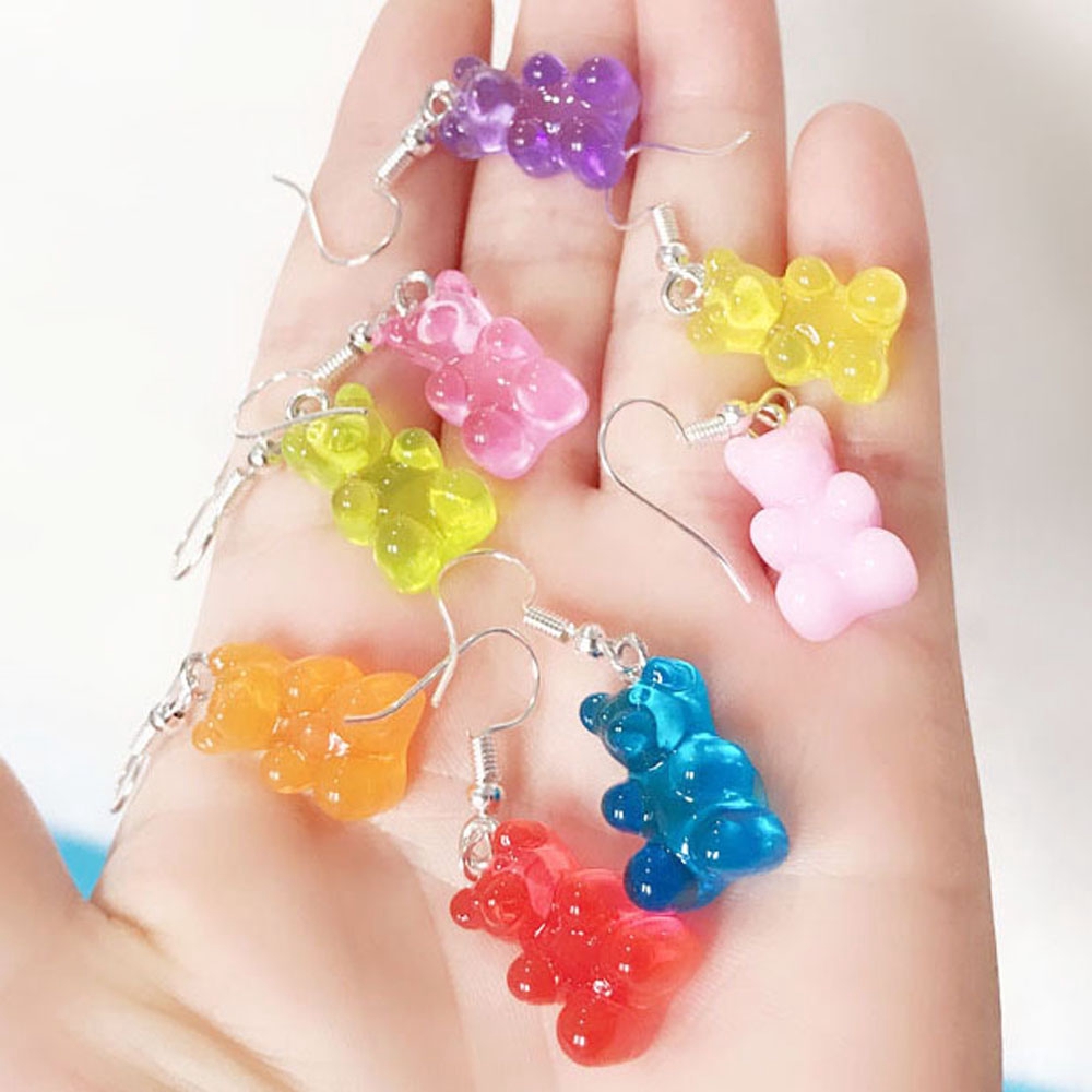 Khuyên Tai Nhựa Hình Gấu Dễ Thương