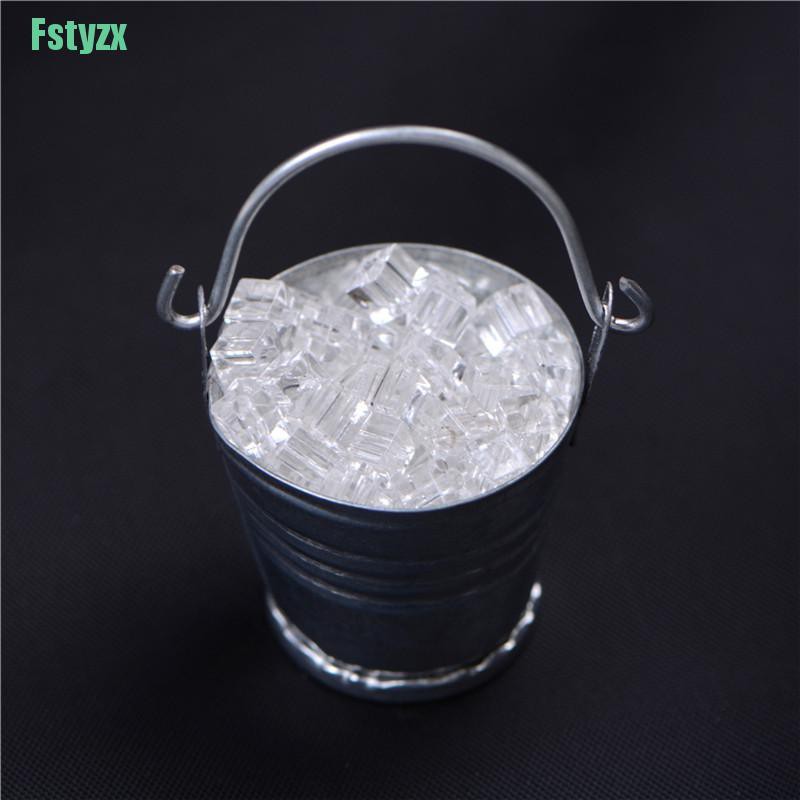 fstyzx Dollhouse Miniature Ice Cube Bucket 1:12 Scale Fairy Home Kitchen Decor