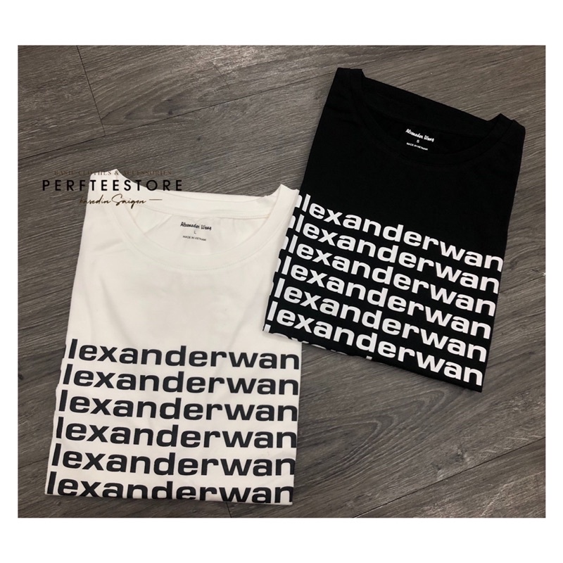 Áo thun tay ngắn in chữ Alex thun cotton 4 chiều form nam nữ