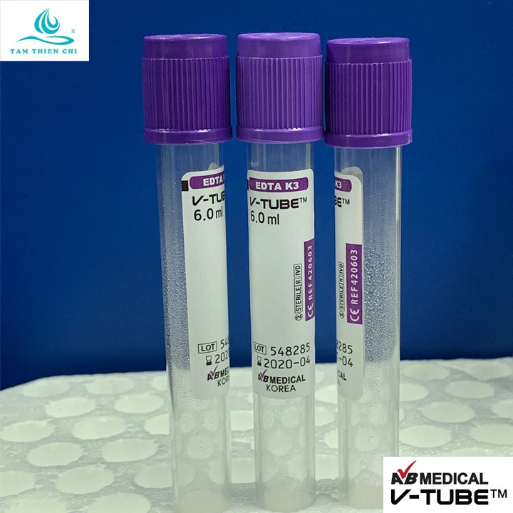 Ống nghiệm kháng đông chân không EDTA 6ml V-TUBE túi 10 tube