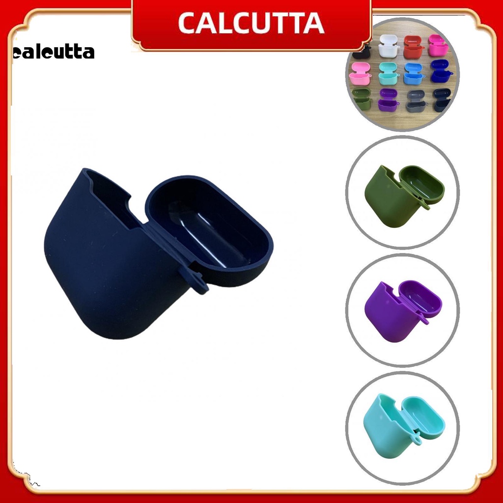 Vỏ bảo vệ hộp sạc tai nghe bằng silicon mềm màu trơn chống sốc chống rơi vỡ