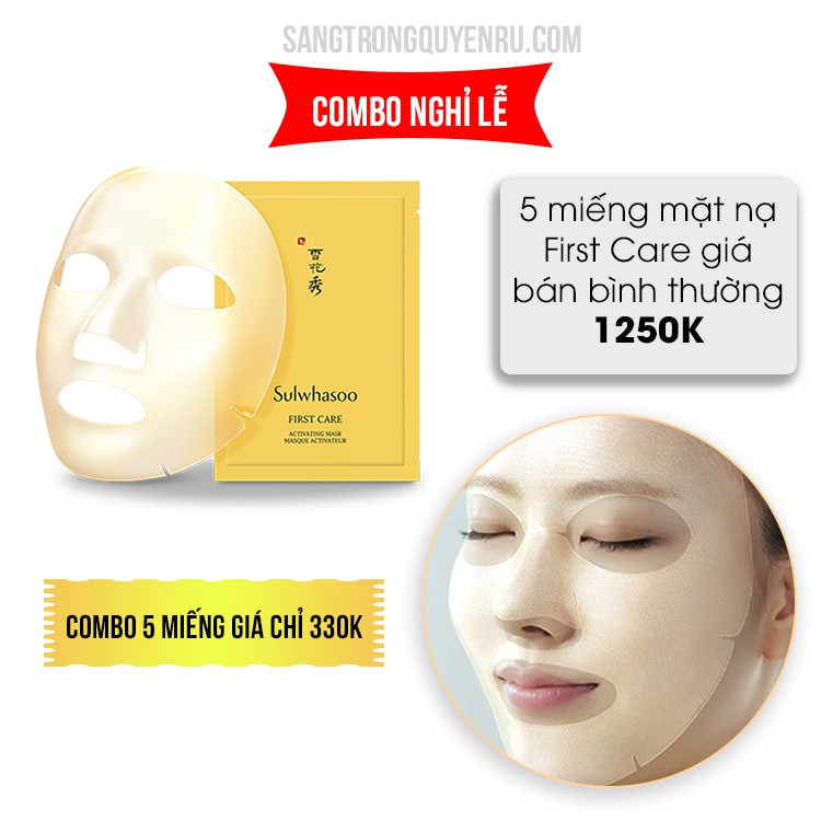 [COMBO KHUYẾN MẠI] 5 Miếng Mặt Nạ Phục hồi Chuyên Sâu First Care Activating Mask Sulwhasoo