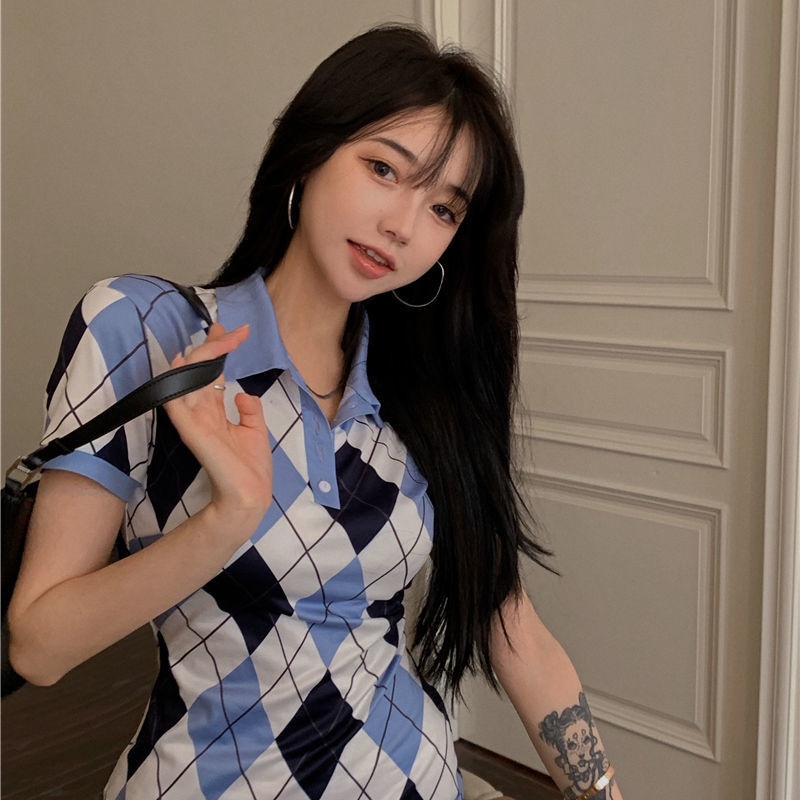 【F&amp;X】Đầm nữ sát nách cổ polo phong cách retro mùa hè mới 2021