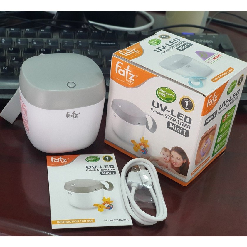 Máy tiệt trùng tia UV Mini cầm tay - tích pin sạc USB - Fatz Fatzbaby FB4501TN - núm ti , ti ngậm ....