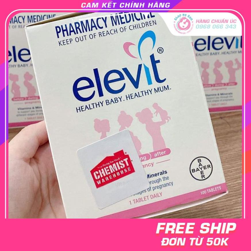 [Có Tem Chemist] Elevit Úc - Vitamin Tổng Hợp cho bà Bầu 100 viên - Xuất xứ Úc