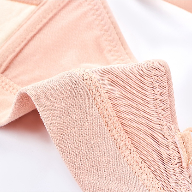 Xiangbao Áo Ngực Mở Cúp Trước Kẻ Sọc Ca Rô Phối Ren Cho Mẹ Bầu Chăm Sóc