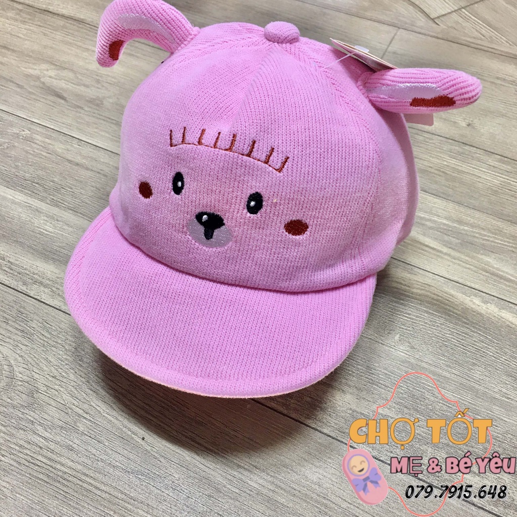 Mũ, Nón Lưỡi Trai Vải Nhung Mềm Cho Bé 6-18 Tháng (hình cún cho trai và gái)