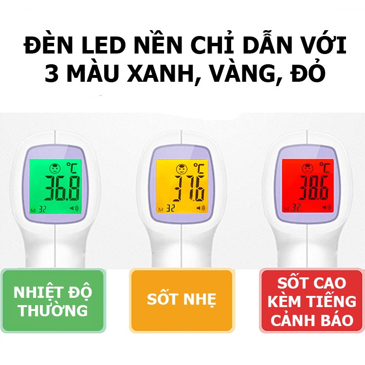 Nhiệt kế hồng ngoại cao cấp AD-801 đo thân nhiệt cơ thể nhanh tiện lợi - tặng kèm pin