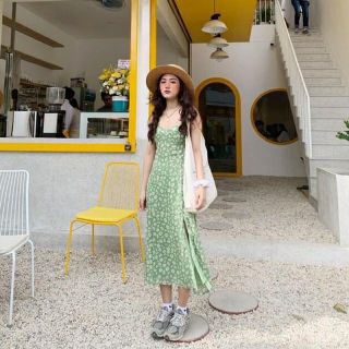 Đầm 2 dây hoa cúc