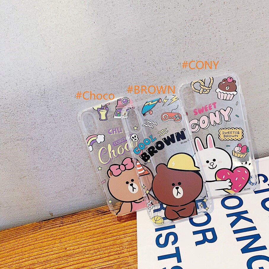 Ốp lưng iphone Brown, Cony &amp; Choco 5 5S 6 6S 6Plus 6S Plus 7 8 7Plus 8Plus X XS Max 11 11 Pro 11 ProMax - Infinity M572