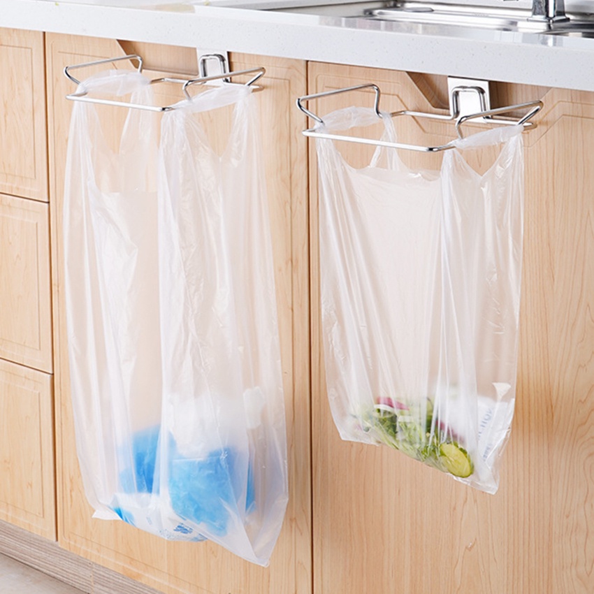 Giá Đỡ Treo Túi Rác Bằng Thép Không Gỉ Tiện Lợi Dành Cho Nhà Bếp