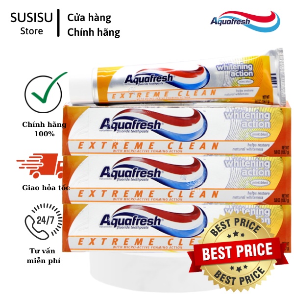 Kem đánh răng Aquafresh Extreme Clean Whitening Action (158.7g) (hàng USA)