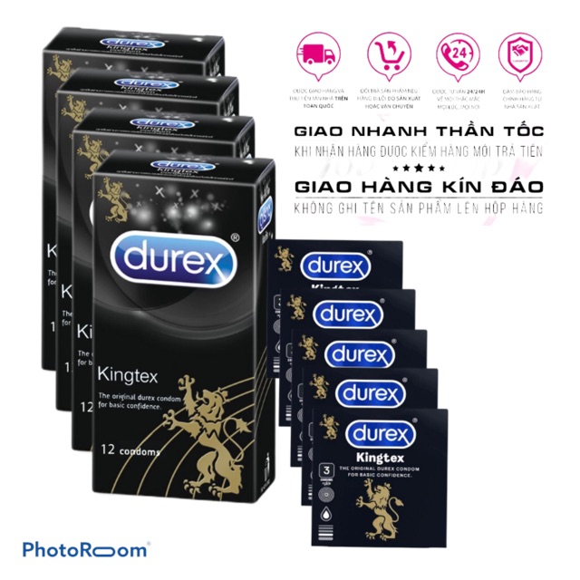 [ HÀNG CHÍNH HÃNG ] Bao cao su Durex Kingtex - Siêu ôm sát ,vừa vặn ,không mùi - Thái Lan