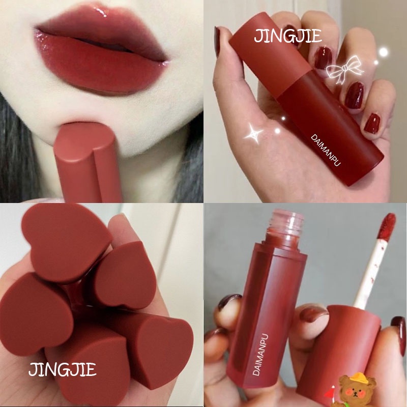 Son môi Daimanpu chất nhung sương lì mịn lâu trôi chống thấm nước thiết kế hình trái tim dễ thương