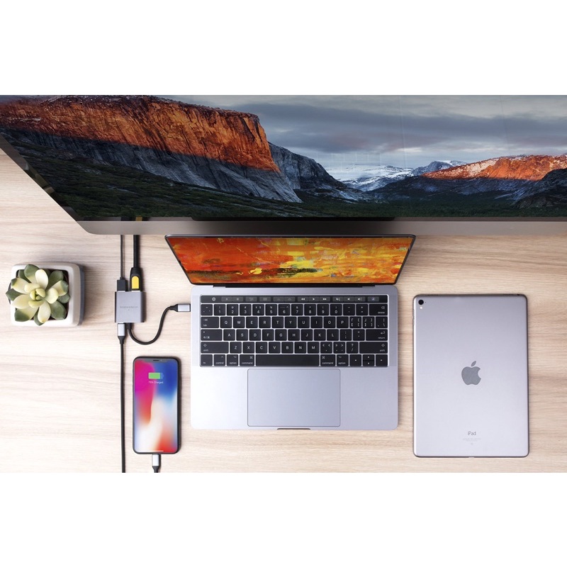 CỔNG CHUYỂN HYPERDRIVE 4K HDMI 3-IN-1 USB-C HUB FOR laptop táo,SURFACE,PC & DEVICES – HD259A