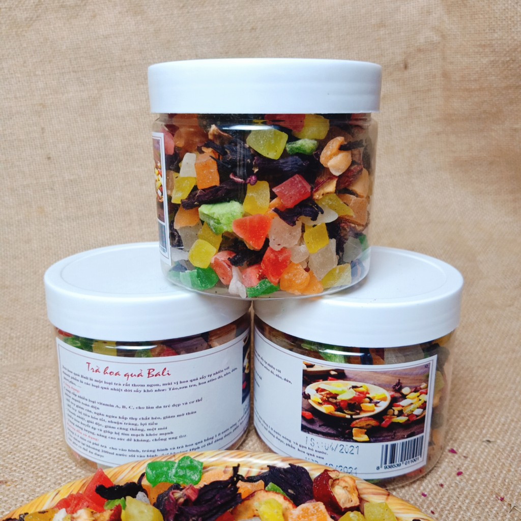 100G Trà hoa quả sấy Bali trà trái cây mứt thơm ngon