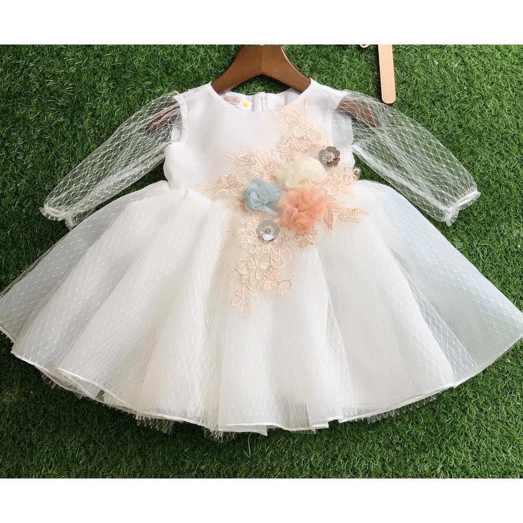 Đầm công chúa xòe tay ren cho bé 7-24kg