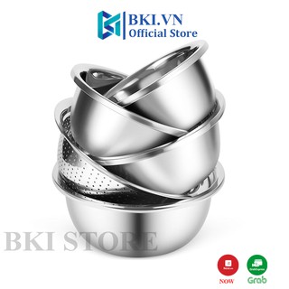 Bộ 5 Món Thau Rổ Inox Không Gỉ Giá Rẻ Tiện Dụng