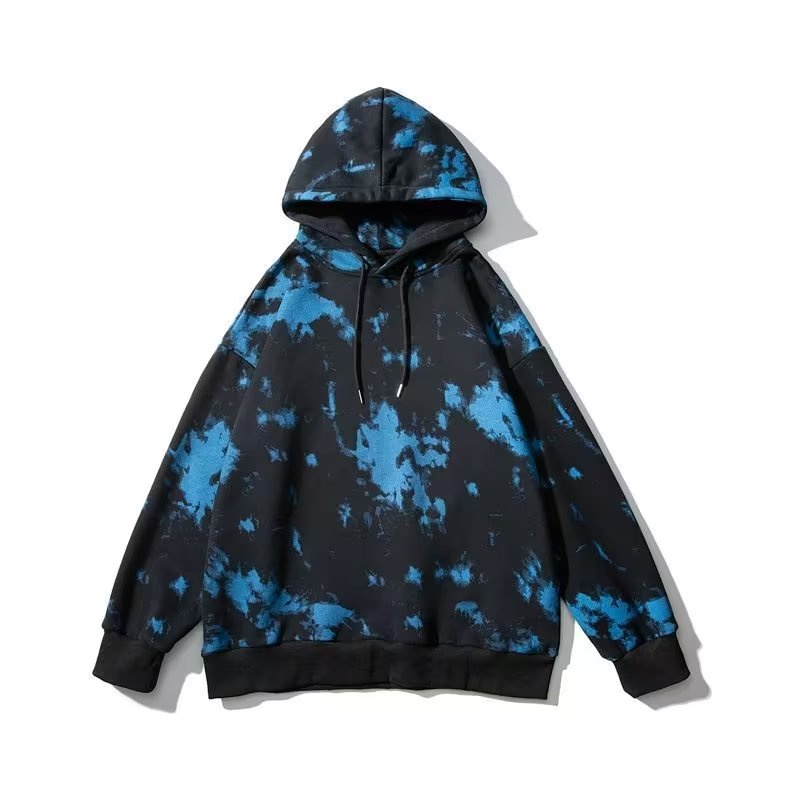 Áo Hoodie Dáng Rộng Họa Tiết Màu Nhuộm Cá Tính Cho Nam