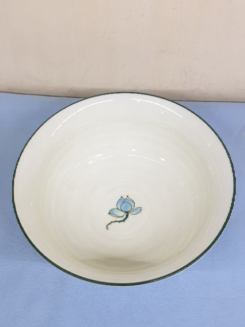 BÁT TÔ CANH phi 16cm SỨ BÁT TRÀNG. HÀNG CAO CẤP GIÁ TẠI XƯỞNG. BÁT TÔ MEN KEM KẺ CHỈ XANH VẼ SEN XANH.