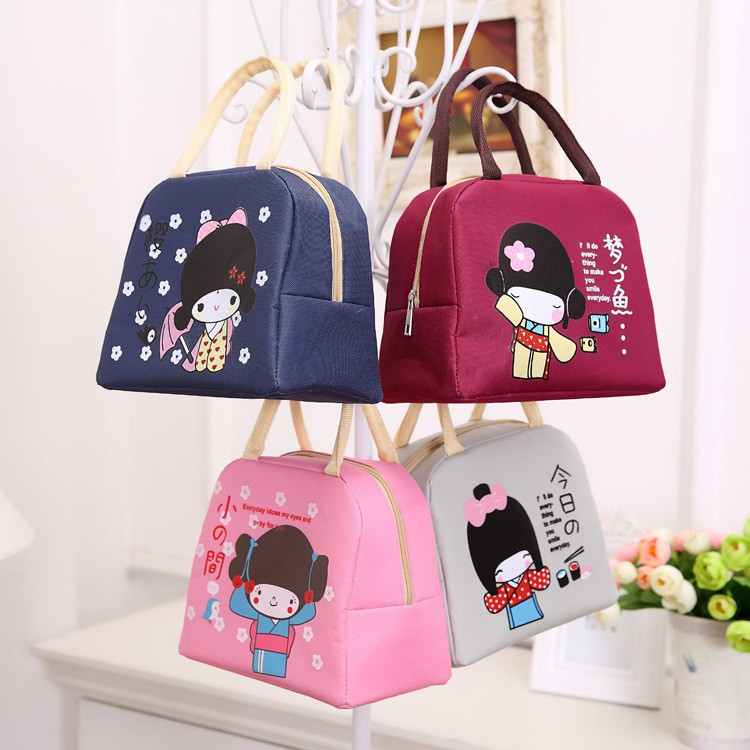 Túi Giữ Nhiệt Hình Cô Gái Nhật 22cm Nhiều Màu Xinh