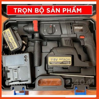 Máy khoan bê tông pin hitachi 118v 3 chức năng , máy khoan bê tông không chổi than