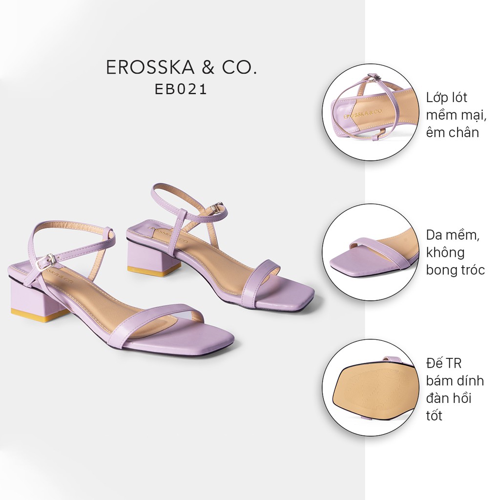 Sandal Erosska thời trang kiểu dáng Hàn Quốc phối màu pastel đế cao 5cm màu tím _ EB021