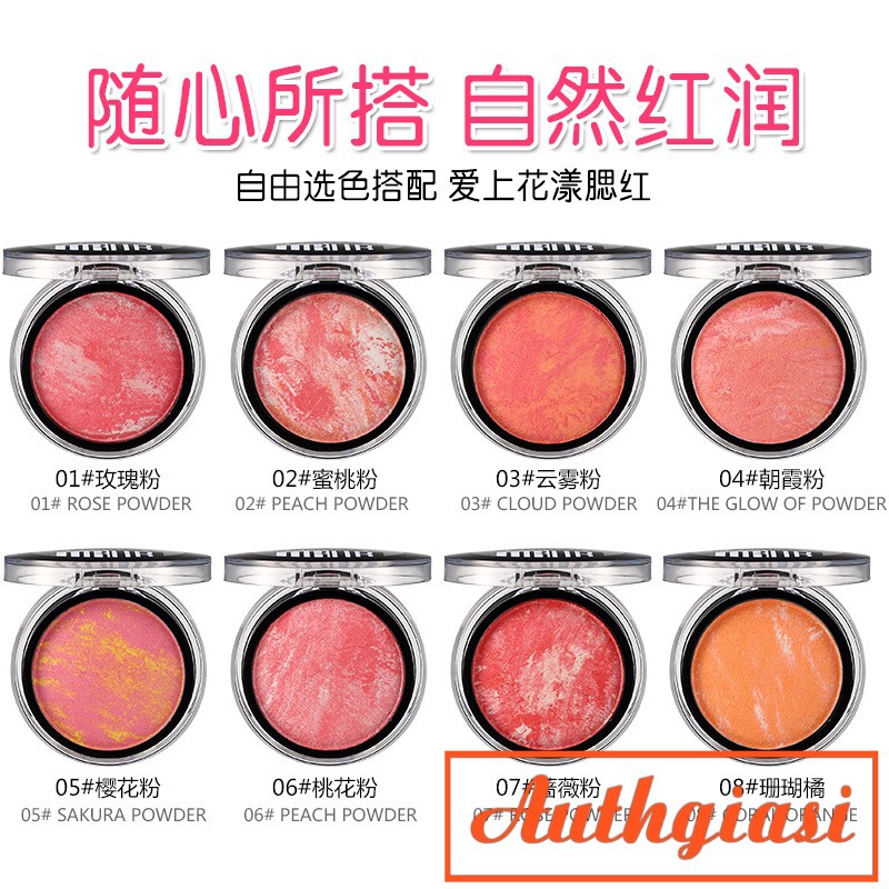 [SẴN 8 TONE] Phấn má khoáng nhũ bắt sáng cực xinh Ubub kèm gương và chổi tán má hồng | BigBuy360 - bigbuy360.vn