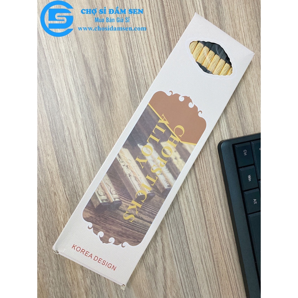 [HÀNG CAO CẤP]Bộ 10 đôi Đũa mạ vàng cao cấp, đũa quốc Chống Trơn-Chống Trượt-Chống Mốc-bền màu G314-Dua-Vang