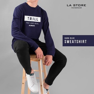 Áo thun nỉ dài tay nam in chữ - SWEATSHIRT nam