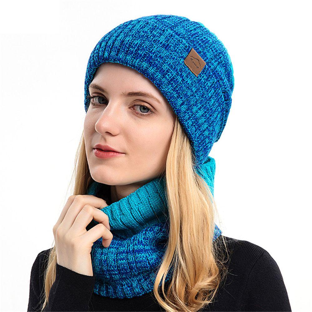 BSUNS Set Mũ beanie Và Khăn Choàng Cổ Giữ Ấm Cho Nam Và Nữ