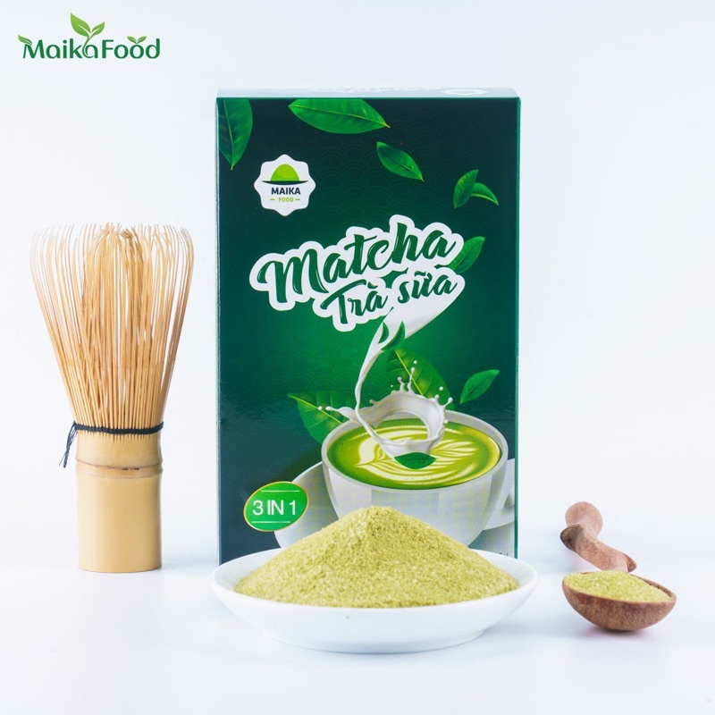 Trà Sữa Matcha MaikaFood Hoà Tan 3in1 - Hộp 170gr 10 Gói