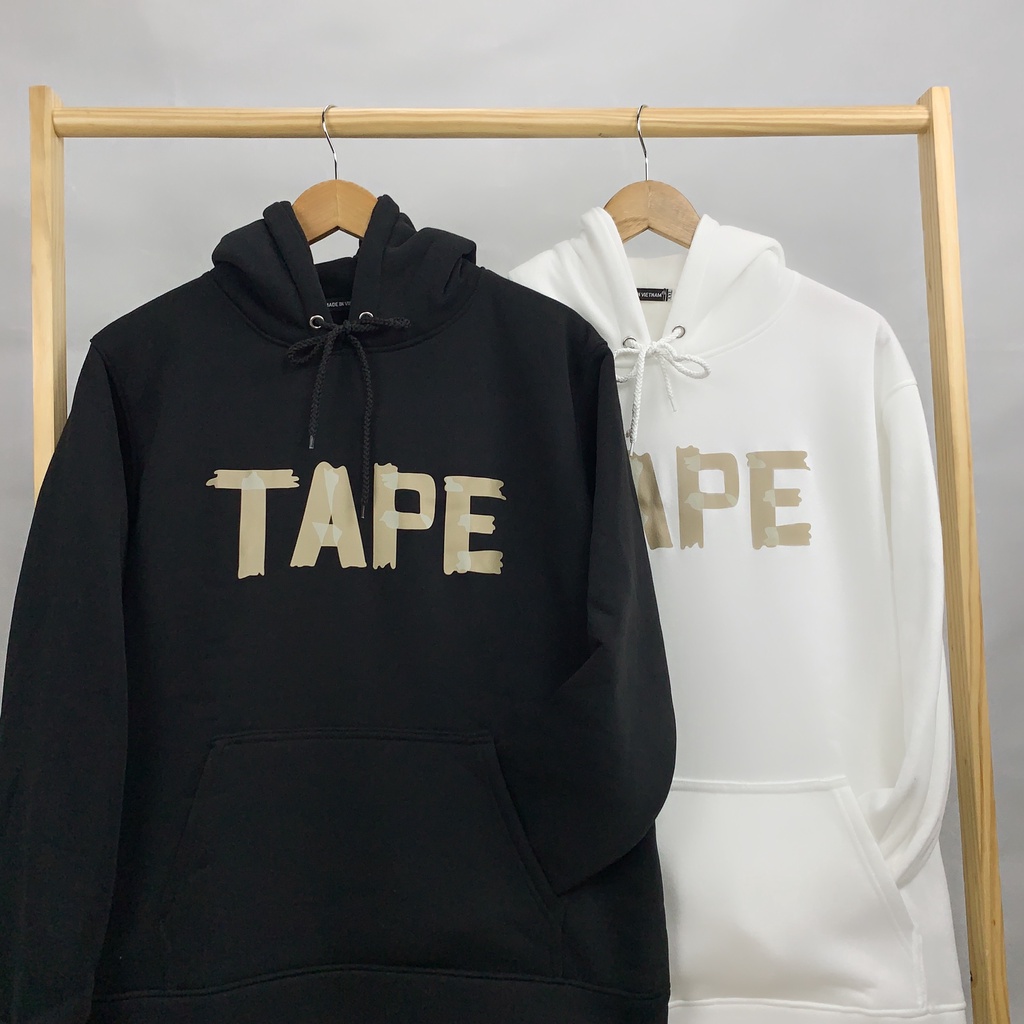 Áo Hoodie Oversize Form rộn HY KOREA, Áo nỉ chui đầu Unisex Tape DC290