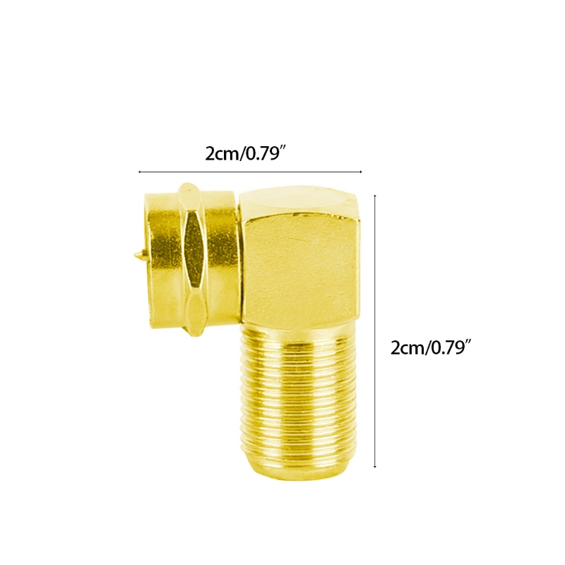 Bộ 2 Đầu Nối Dây Cáp Đồng Trục 90 Độ Tiện Dụng Chất Lượng Cao