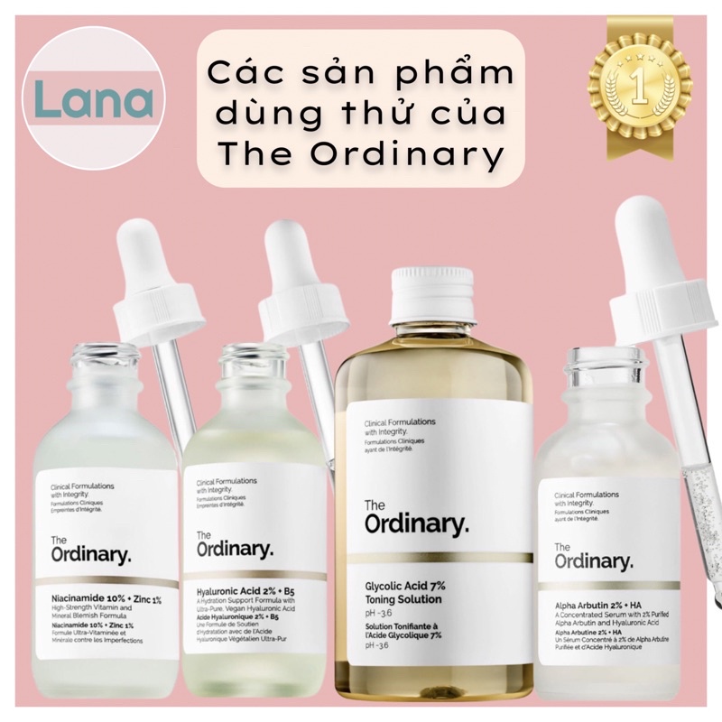 Các sản phẩm dùng thử The Ordinary Niacinamide 10% + Zinc 1% - Tẩy Da Chết The Ordinary AHA 30% + BHA 2% Peeling