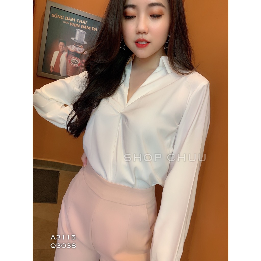 Áo sơ mi nữ xoắn ngực tay dài CHUU A5048 | BigBuy360 - bigbuy360.vn