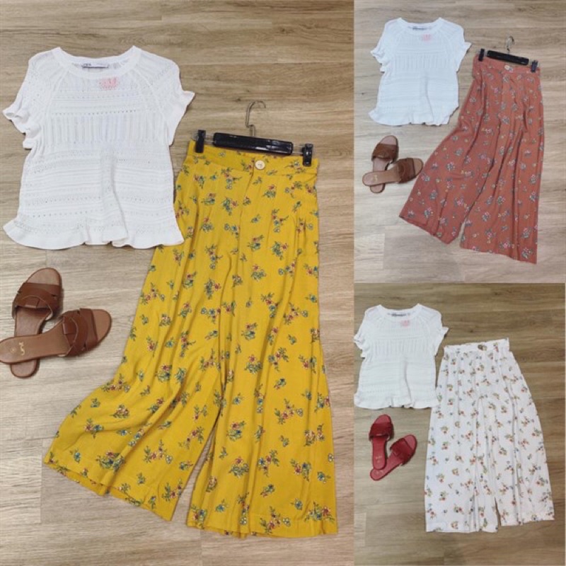 Quần Culottes Iris Xuất Xịn Dáng Vừa Chun Sau Chất Lanh Lụa Rủ Mát